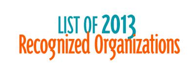 List of 2013 Recognized Organizations